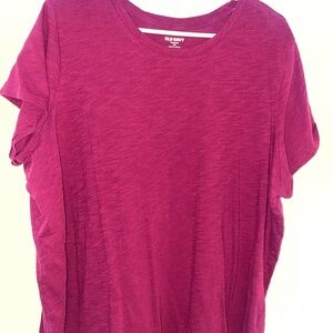 Old Navy Burgundy Relaxed Short Sleeve T-Shirt